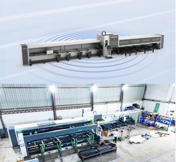高顏亮相！力星激光NS-6022HG三卡盤光纖激光切管機如期而「智」！