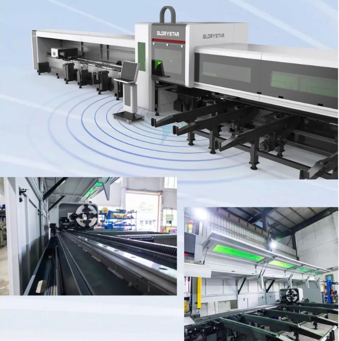 高顏亮相！力星激光NS-6022HG三卡盤光纖激光切管機如期而「智」！