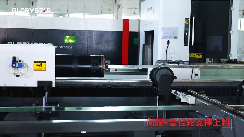 6000瓦雙卡盤激光切管機，高效率，高精度，高品質